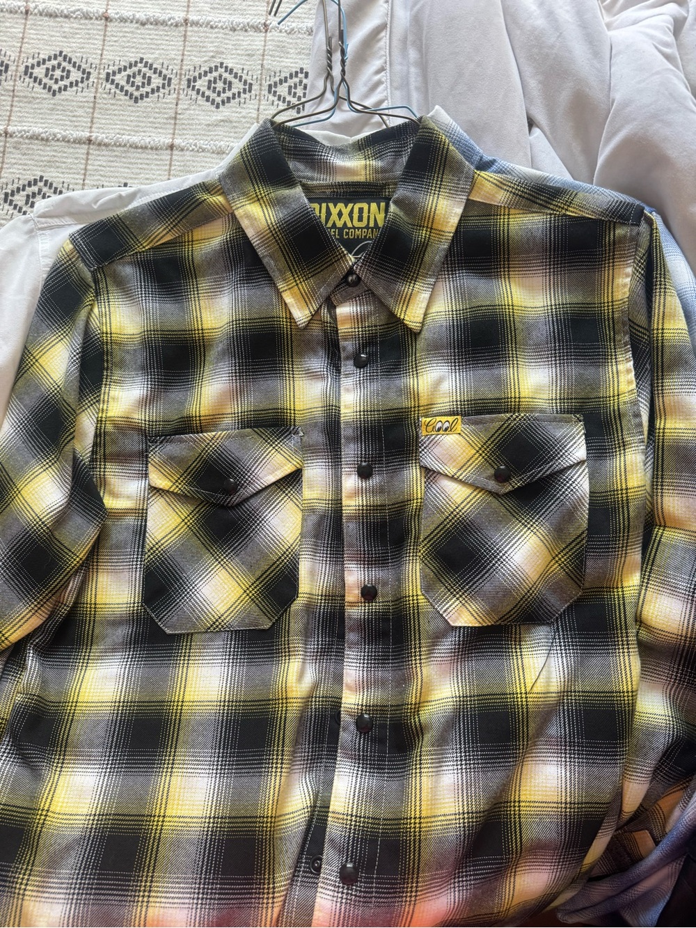 DIXXON Yellow and Black Plaid Button-Down Shirt